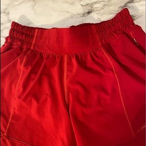 hotty hot 4 inch dark red lululemon shorts size 2